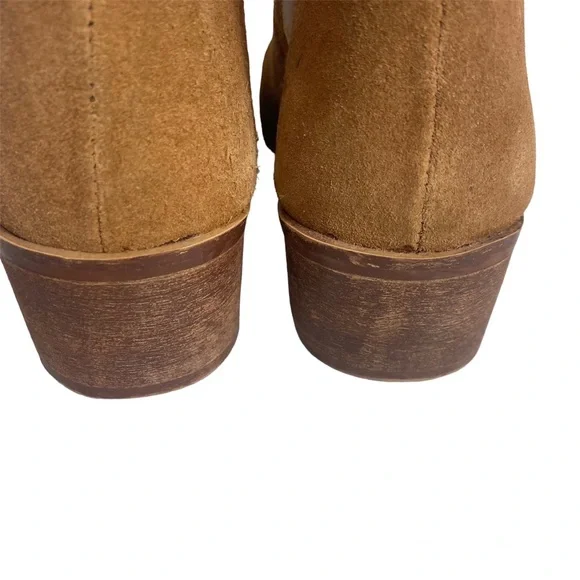 Lulus x Matisse Pacey Tan Suede Leather Cutout Ankle Booties 7M - Picture 7 of 10